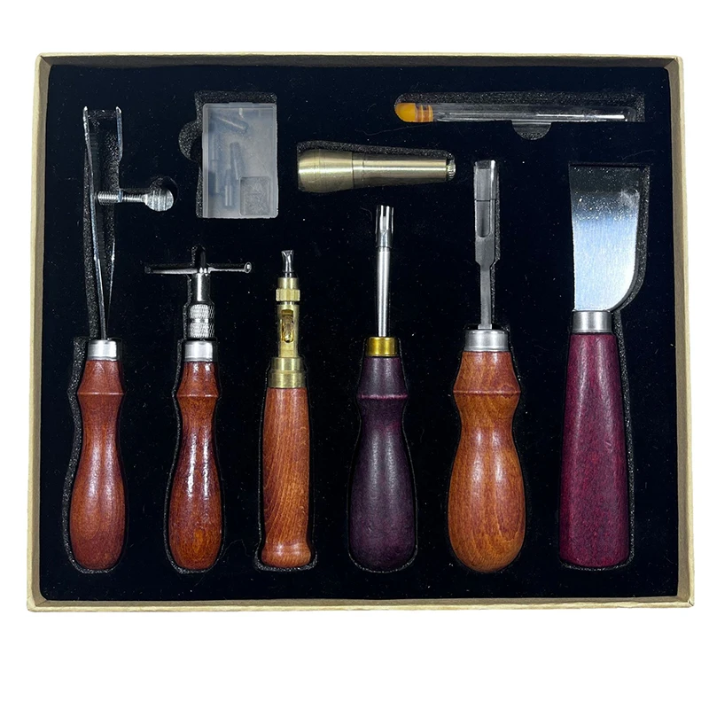 

Leather Craft Kit Needles For Beginner handmade Leather Carving, Stitching, Cutting Tool LeatherCraft Set