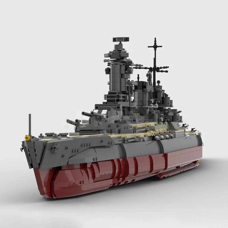 Фото Модель военного корабля MOC: Модульные строительные блоки, модель корабля Нагато, технологические блоки, рождественский подарок, игрушка для самостоятельной сборки, конструктор. №2