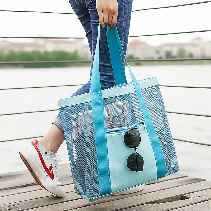 

Summer Travel Beach Bag Portable Outdoor Wash Swimming Bag Grid Storage Bag Travel Sundries Cosmetic Storage Clothes Organizer