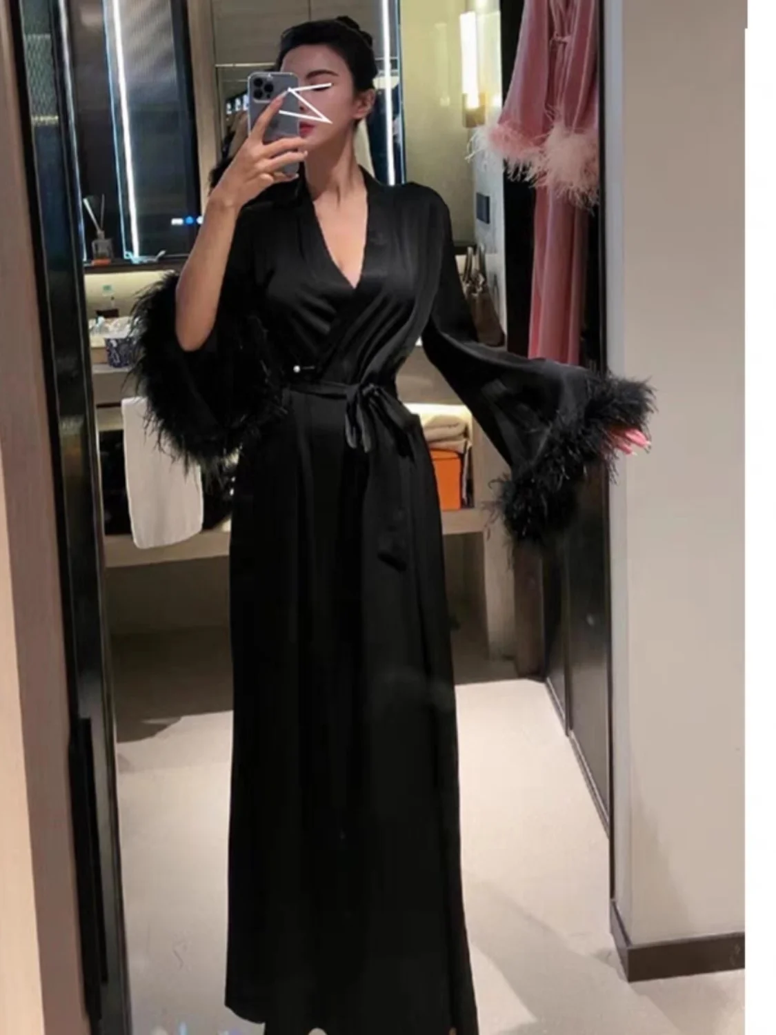 23 летние новые шелковые атласные пижамы с v-образным вырезом ночная рубашка на