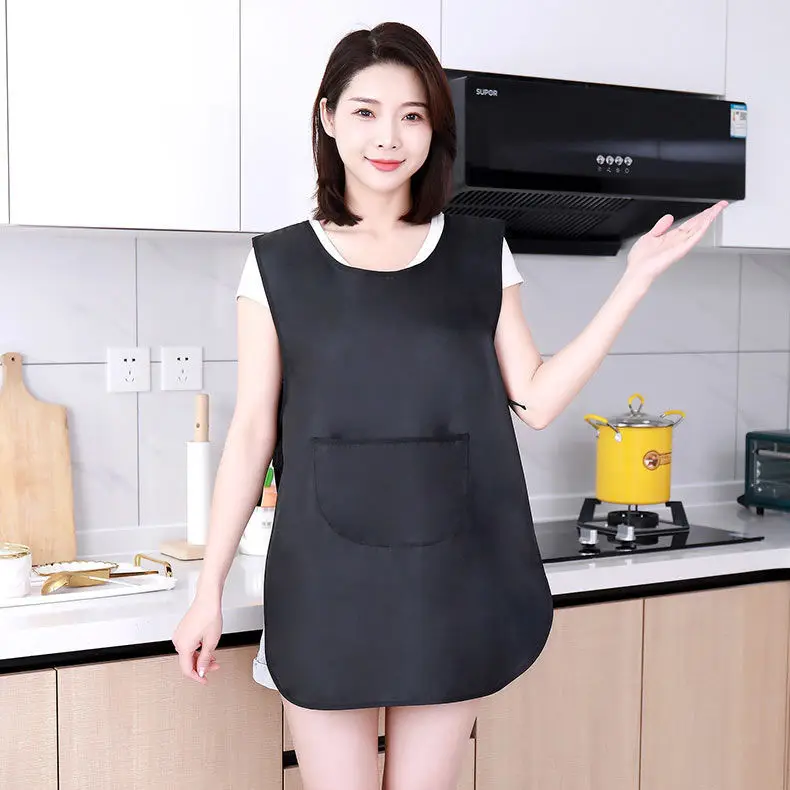 

Net Red Waterproof and Oil-proof Breathable Sleeveless Apron Kitchen Household Dirt-resistant Overalls for Men and Women