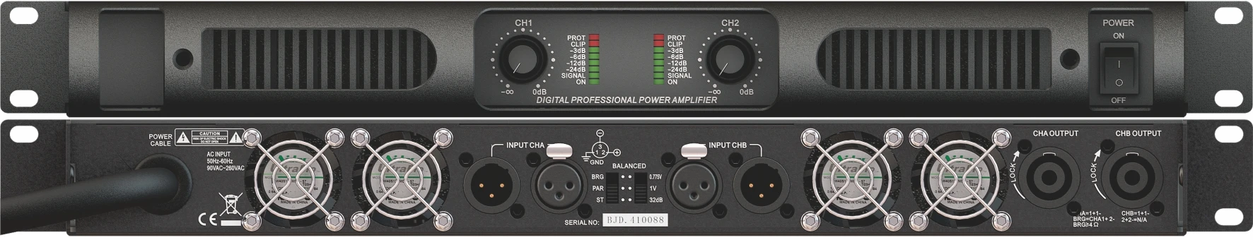 Профессиональный 2-канальный усилитель мощности 1600 Вт