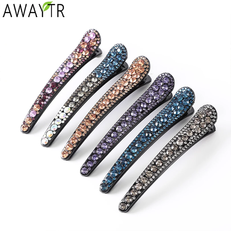 

AWAYTR Shiny Crystal Hairpins Rhinestones Hair Clips Barrettes Ornament Hair Styling Tools Accessories for Women Girls Headwear