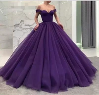 purple off the shoulder puffy long quinceanera dress satin tulle vestidos de 15 anos sweet 16 wear birthday formal party gowns