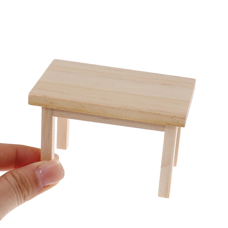 

1:12 Mini Dollhouse Furniture Miniature Wooden Dinner Table Tea Table Mini Living Room Decor Doll House Accessories