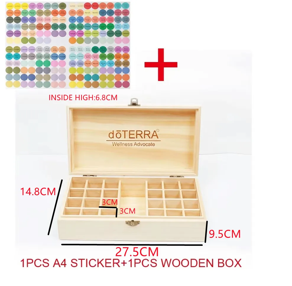 

Деревянная коробка для хранения эфирных масел 25 отделений