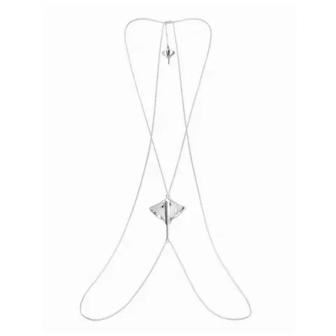 Серебряное ожерелье с бриллиантами