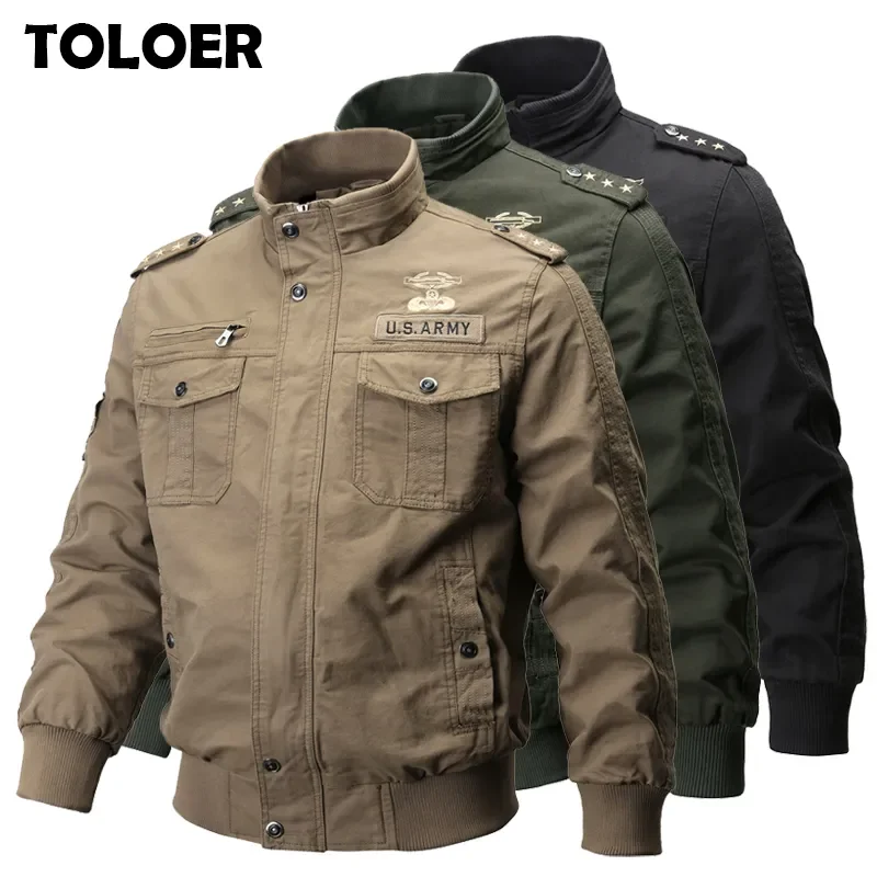 

NEW 2023 Military Jacket Outwear Mens Cotton Padded Pilot Bomber Jacket Coat Men Casual Baseball Jackets Varsity Jackets 6XL