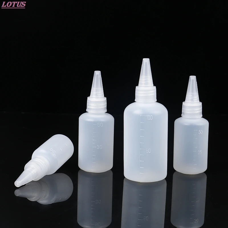 Пустые полиэтиленовые пластиковые бутылки с клеем винтовыми крышками 10 шт.