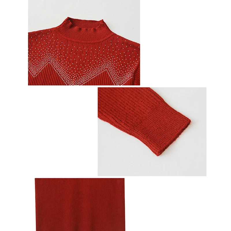 Черный Корейский Стиль Зима Трикотаж Водолазка Свитер Шикарный Сексуальный