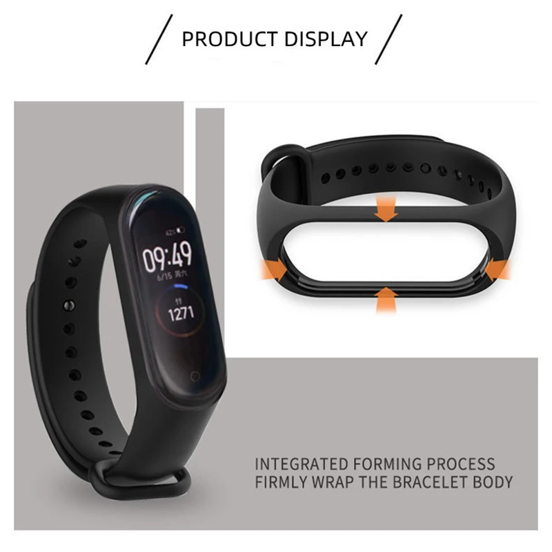 Watchband For Mi Band 7 6 5 4 3 Bracelet Xiaomi Mi Band 8 5 Strap Silicone Sport Replacement Wristband Smartwatch Accessories