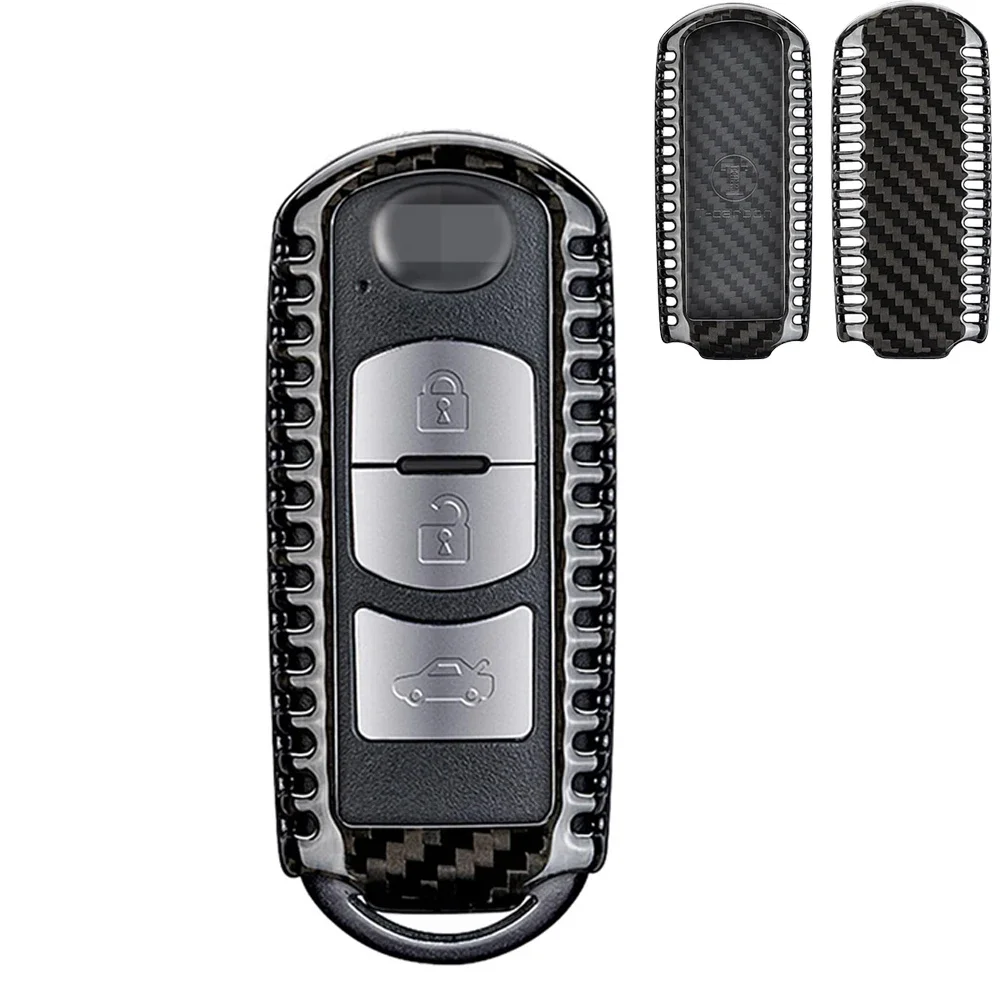 Чехол для ключей из углеродного волокна Mazda 2 3 Axela 5 6 Atenza 8 CX-3 CX-4 CX-5 CX-7 CX-9 MX-5 Miata Toyota