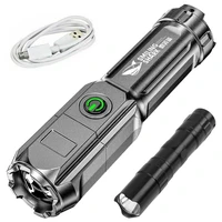 flashlight strong highlight rechargeable zoom xenon forces outdoor portable night lighting flashlight led torch lamp