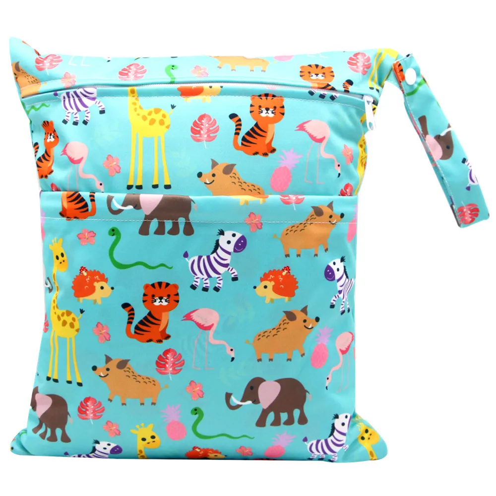 Mommy Diaper Bags 30*36cm Double Zipper Baby Reusable Cloth Nappy Waterproof Wet Bag for Infant Portable Travel Stroller Pocket |
