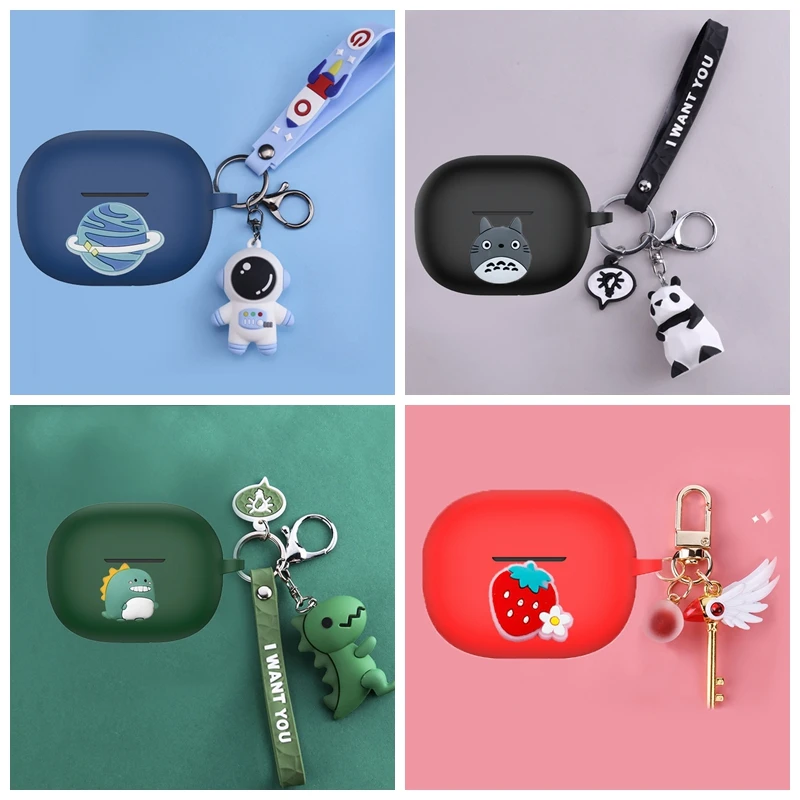 

For SoundPEATS-MiNi Pro Case Cartoon Dinosaur / Panda / Astronaut Silicone Protect Bluetooth Earphone Cover Accessories box