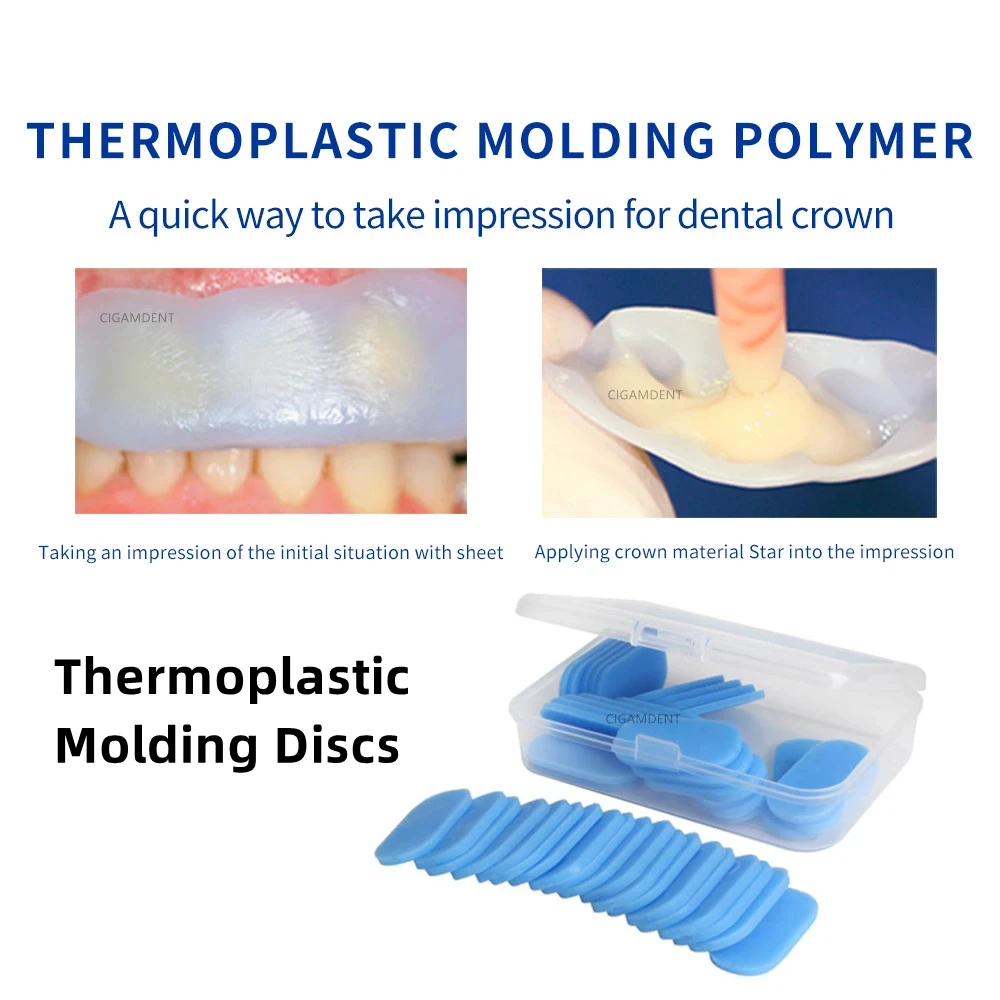 

20Pc Dental Quick Impressions Fabricating Temporaries Temp Crown LuxaForm Thermoplastic Molding Polymer Sheet Malleable DMG Tool