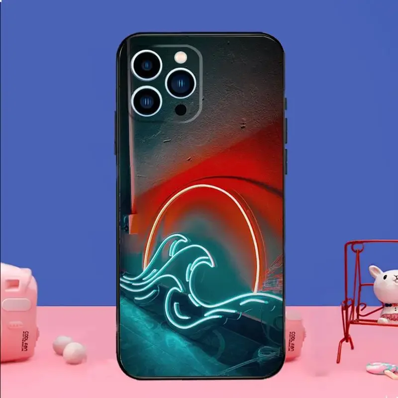 Неоновый легкий Чехол для телефона iPhone 15 14 13 12 11 Pro Max Xs Xr X 7 8 Plus Mini силиконовый