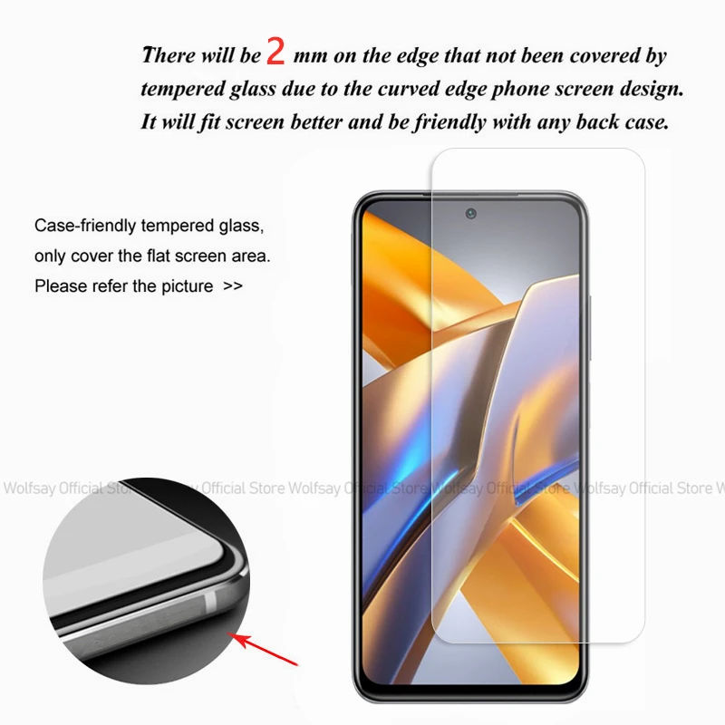 2/4 шт. Защитное стекло для Xiaomi Poco M5s