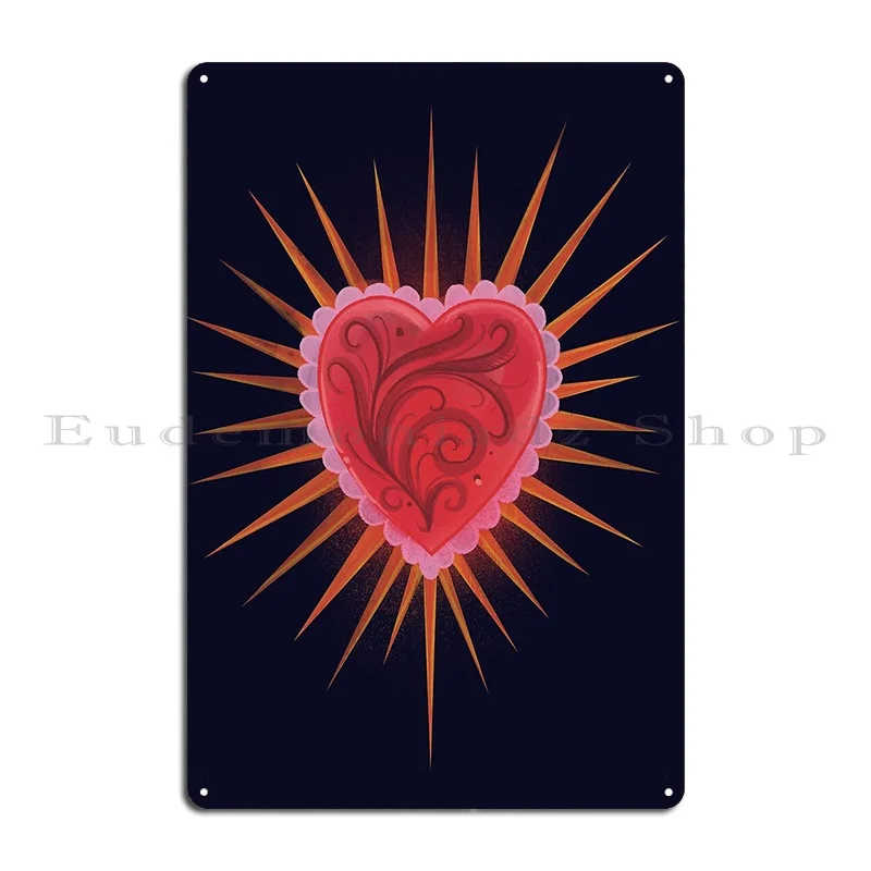 Мексиканские священные сердца металлический знак
