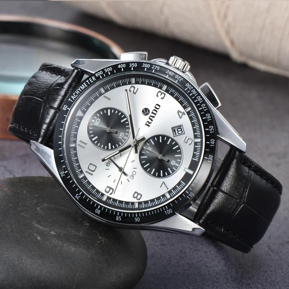 AAA Rado Original Brand Watches For Mens Luxury Multifunction Automatic Date Watch Business Full Steel Chronograph High Clocks