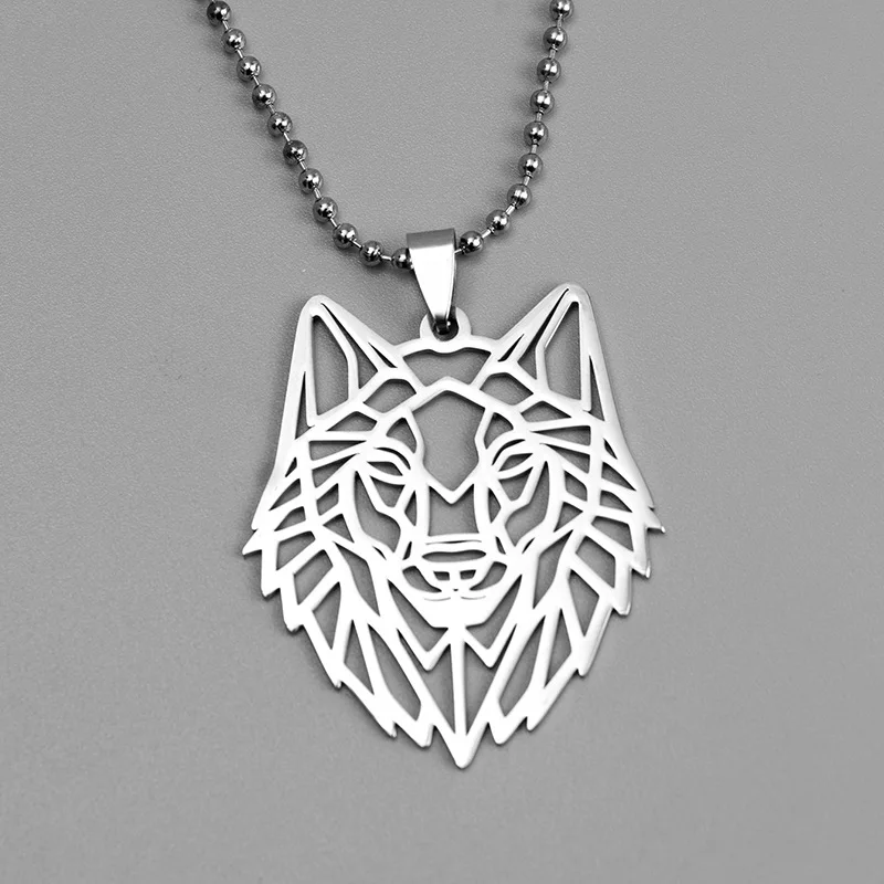 

Coconal Mens Stainless Steel Necklaces Wolf Head Animal Hip Hop Pendants Chain Choker Sweater Necklace Jewelry Party Gifts