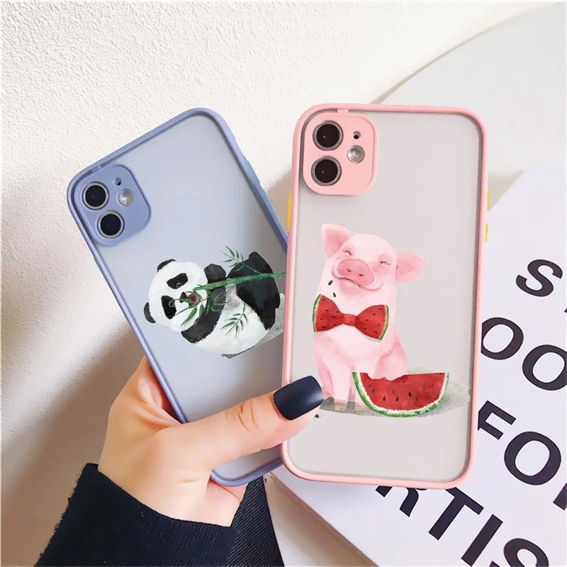 

Cute cartoon watercolor painting animal Phone Case for iPhone 13 11 12 14 Pro MAX 14 Plus 12 13 Mini 8 7 Plus SE2 X XS XR Covers
