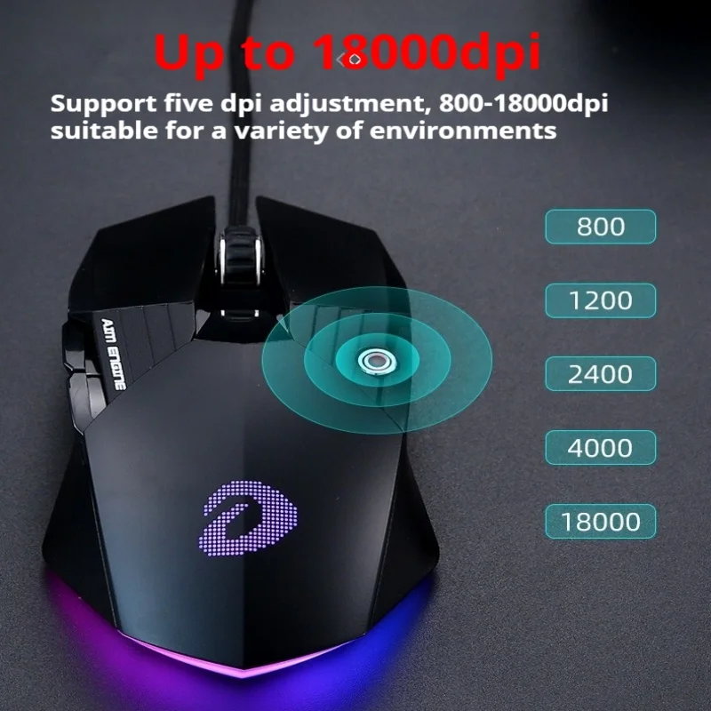 Проводная мышь DAREU A970 KBS, геймпад второго поколения с RGB-эффектом, Регулируемая эргономичная Улучшенная офисная мышь, игровая мышь для киберспорта (art.: 3920c8ca0625c) - 3920c8ca0625c