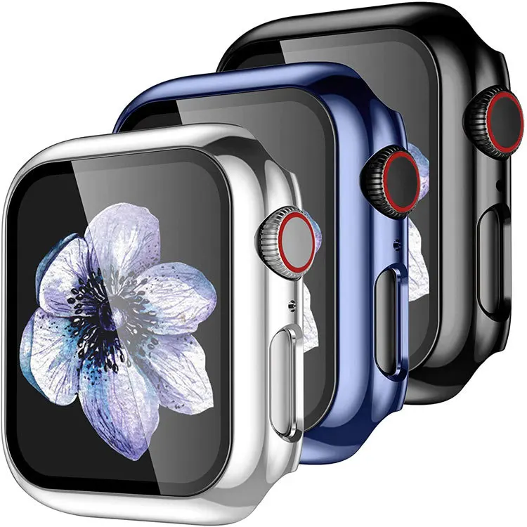 Apple Watch Case Protective Case PC Electroplating Integrated Tempered Film Case enlarge