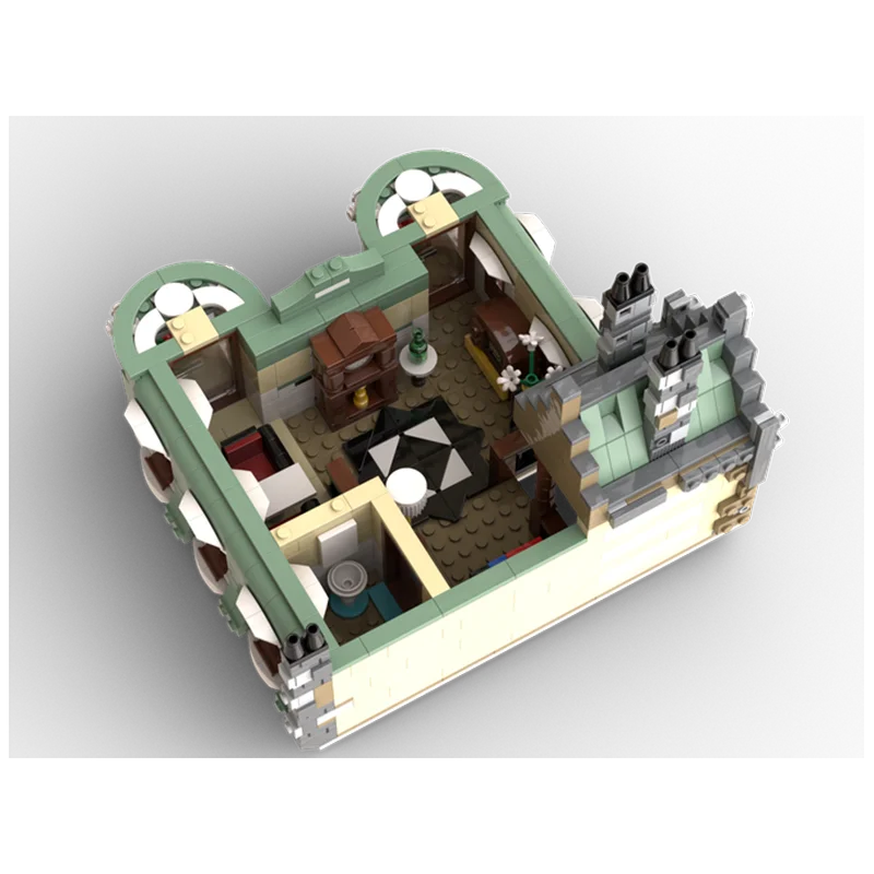 4552 шт. Детский конструктор MOC Сад дворец ресторан дом улица