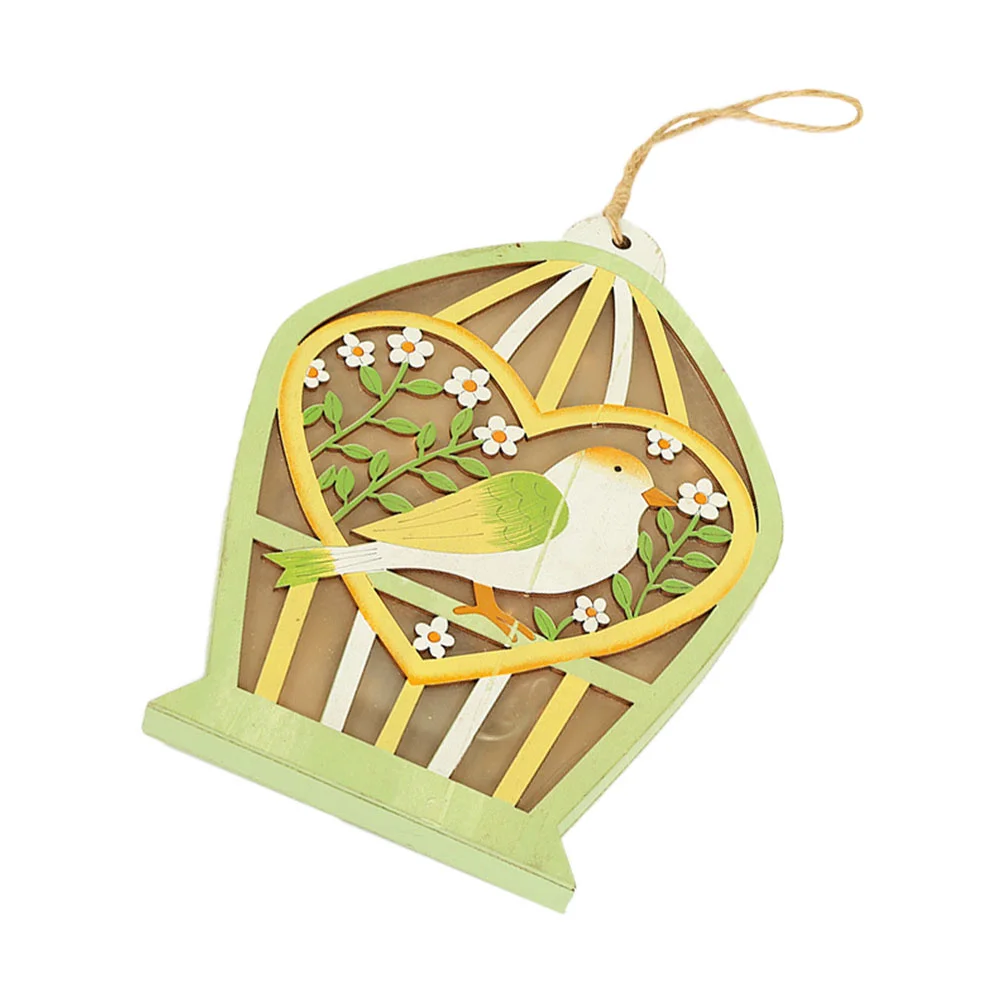 

Easter Hanging Decor Luminous Birdcage Shaped Easter Pendant for Party Decoration