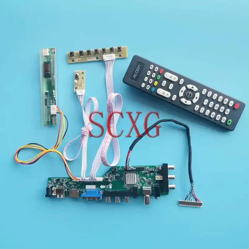 

DVB 3663 Display Controller Board Fit B170PW01 B170PW03 17" 30 Pin LVDS 1-CCFL USB VGA AV RF HDMI-Compatible 1440*900 DIY Kit