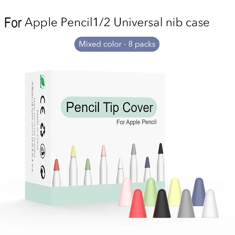 

Pencil Tip Cover for Apple Pencil 2nd 1st Generation Mute Silicone Nib Case for Pencil Cover Skin Screen Protector for IPad Pro