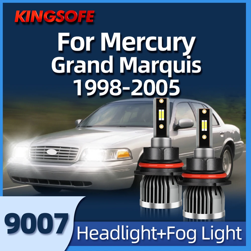 

Roadsun 2Pcs H13 LED Car Headlight 26000LM Auto Lamp 6000K For Grand Marquis Mercury 1998 1999 2000 2001 2002 2003 2004 2005