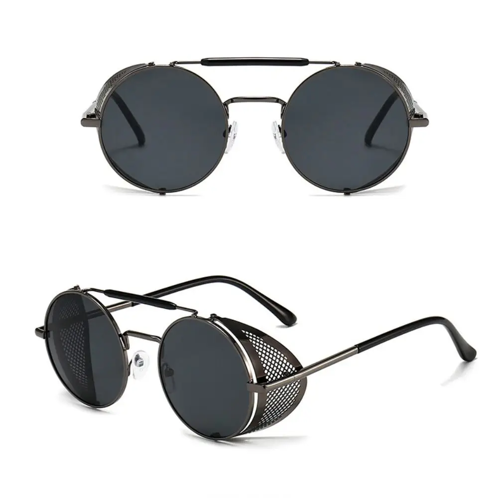 Солнцезащитные очки в металлической оправе с защитой от УФ-лучей