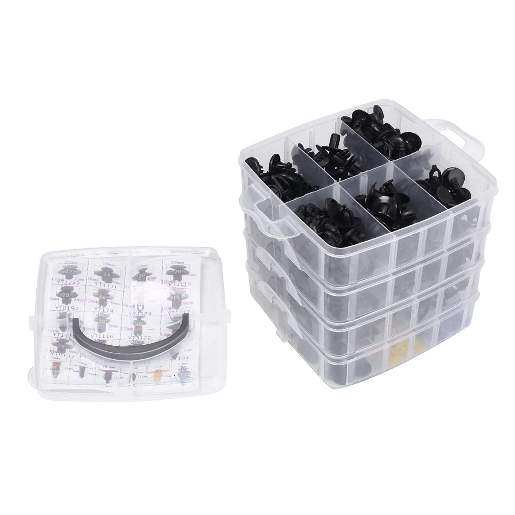 

650 Pcs Plastic Car Fender Retainer Different Fasteners Clip Moulding