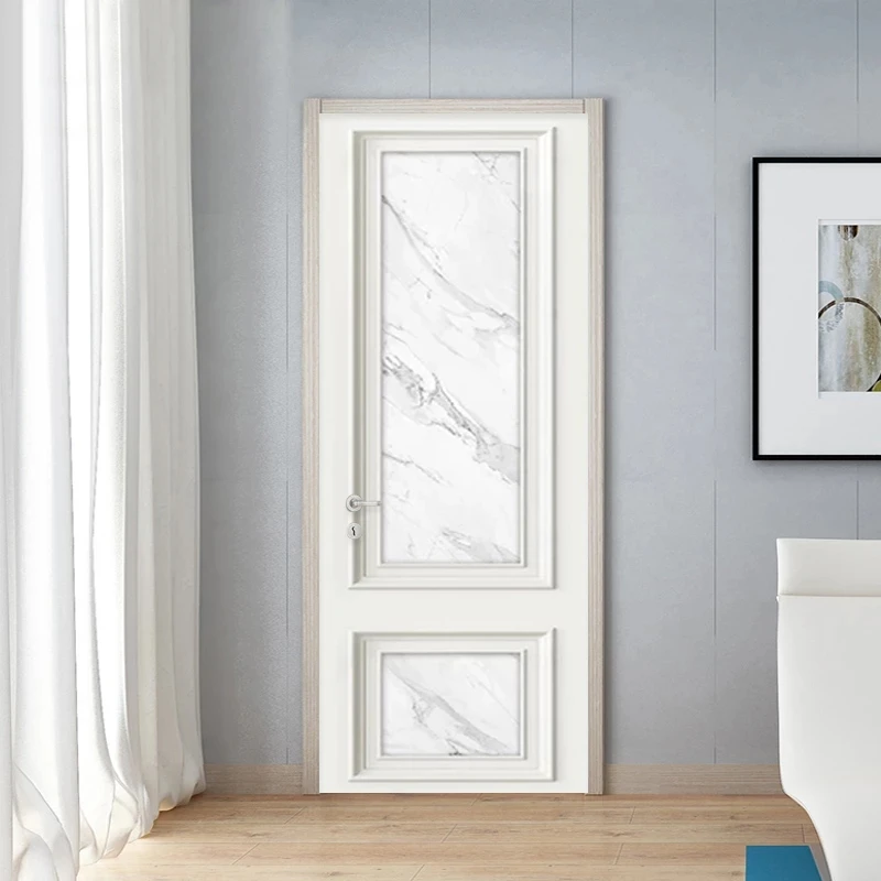 

Mural Modern Jazz White Marble Door Sticker Living Room Bedroom Nordic Photo Wallpaper Pvc Self-Adhesive Waterproof Door Decal