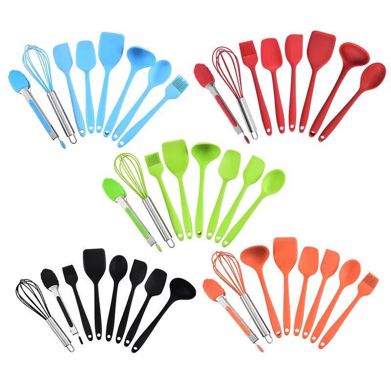 

Silicone Kitchenware Spatula Oil Brush Egg Beater Baking Utensils Set Mini Food Supplement Soup Spoon Small Dense Spatula