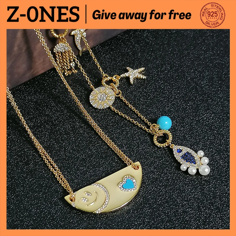 

Luxury brand 925 sterling silver monaco jewelry marine life pendant smiley love heart pendant women birthday party gift