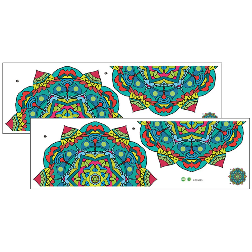 

Wall Decals Mandala Stickers Sticker Room Bedroom Living Self Adhesive Wallpaper Decor Yoga Removableflower Decal Half Flowers