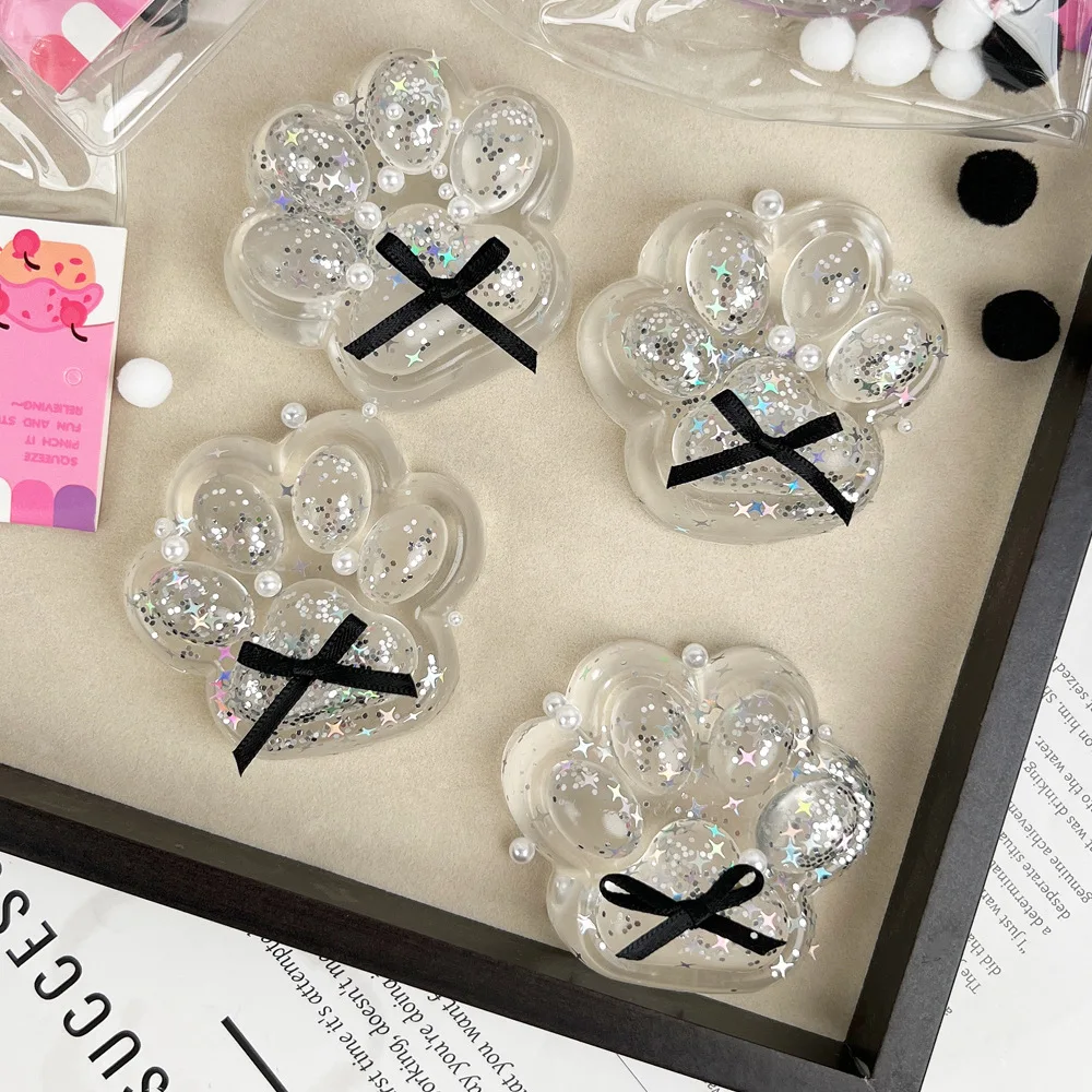 Креативный TPR прозрачный черный бант кошачья лапа медленный отскок сжимаемые