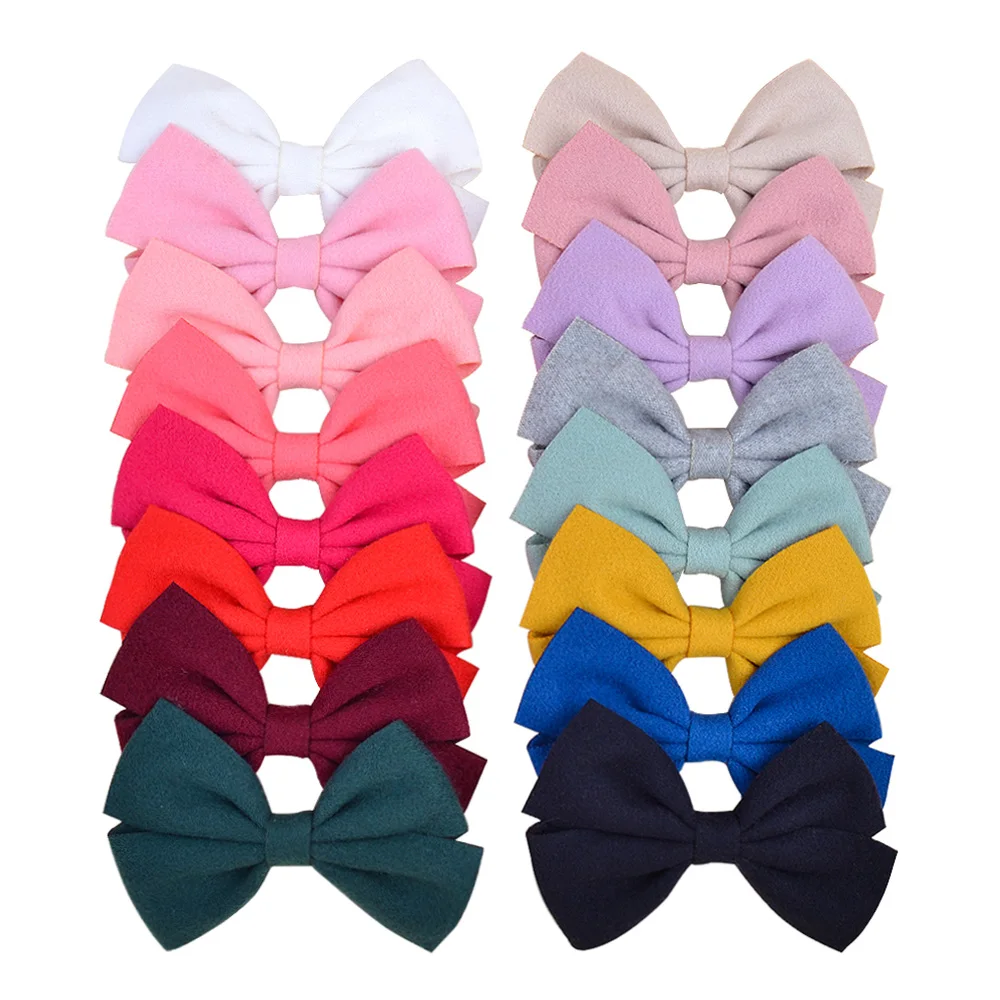 

1Piece Solid Color Cotton Kids Bows Hair Clip For Cute Girls Boutique Hairpin Barrettes Headwear Baby Hair Accessories Wholesale