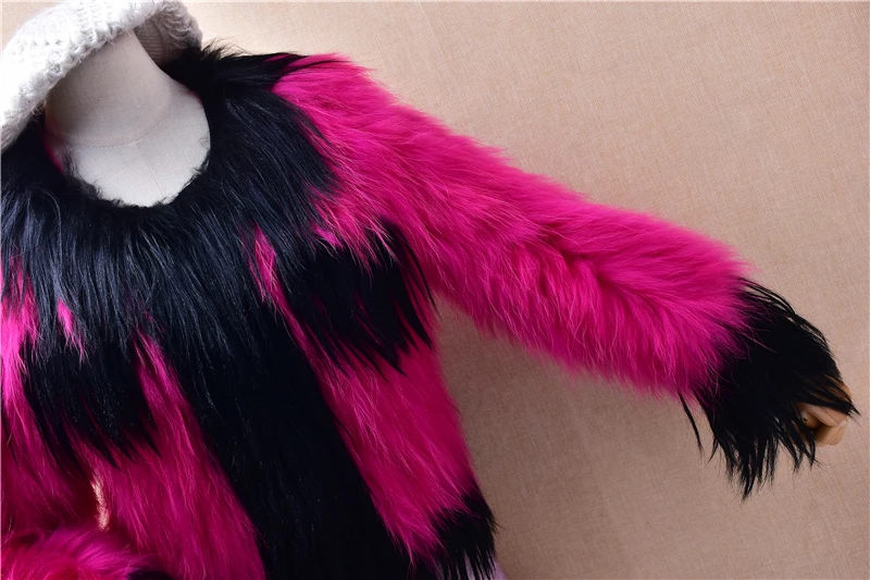 Женская одежда Mujer осенне-зимняя модная волосатый лисьий мех вязаная роза