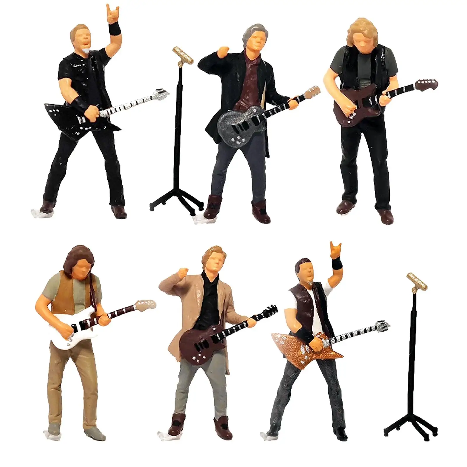 

1/64 Painted Figurines, Tiny People Band Model Figurines Mini People Model for Diorama Display Scene Model DIY Projects Table