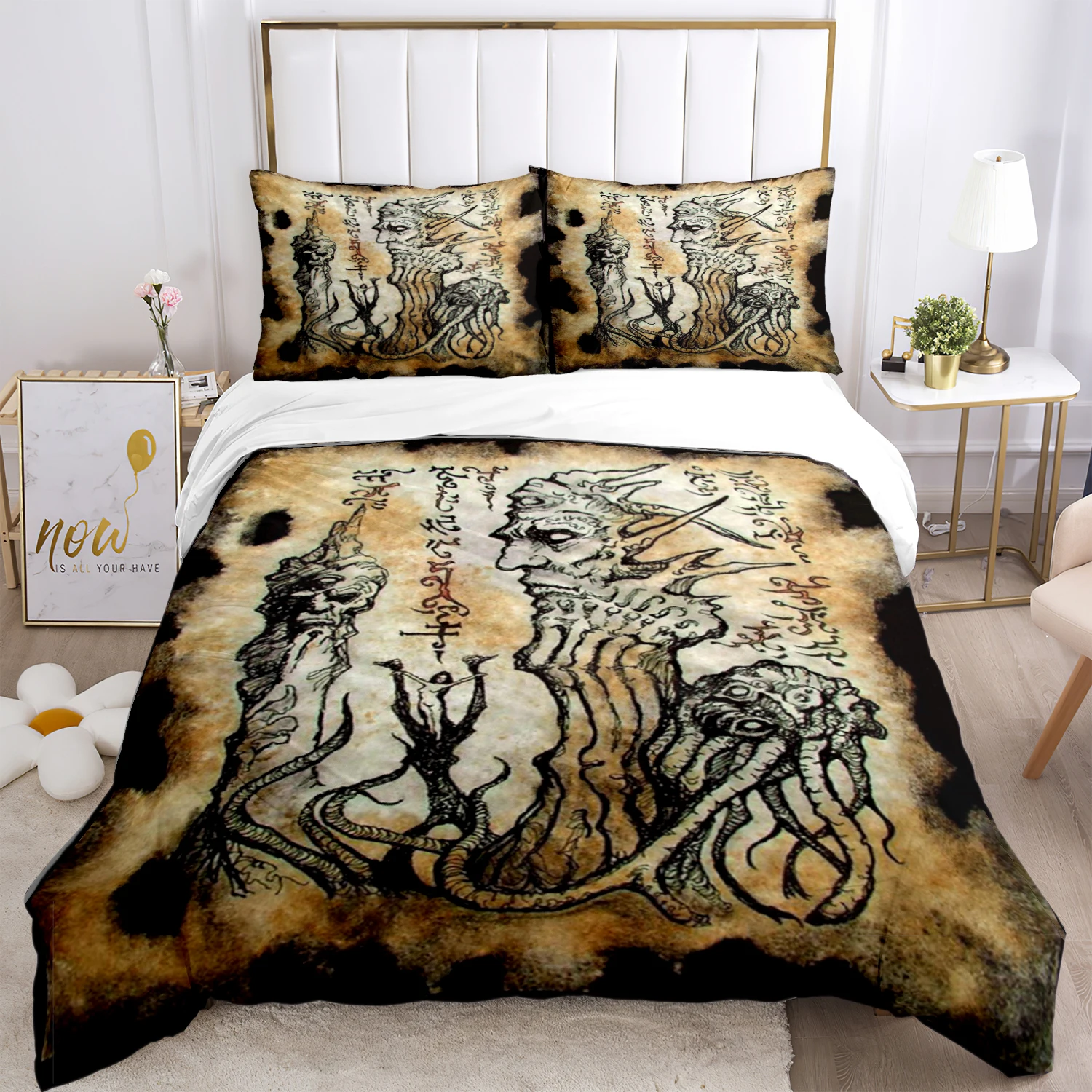 

Cthulhu Mythology Print Three Piece Bedding Set Fashion Article Children or Adults for Beds Quilt Covers Pillowcases Gift