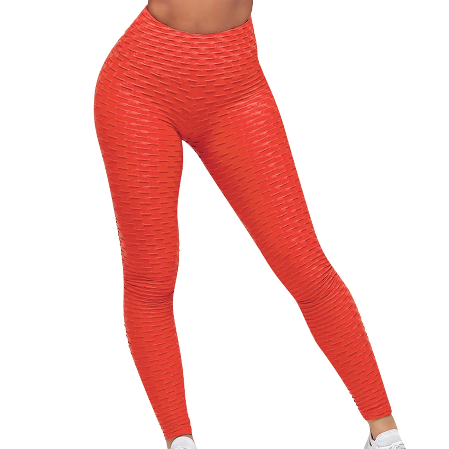 

Women High Waist Fitness Leggings Workout Push Up Legging Bodybuilding Jeggings Orange Size S