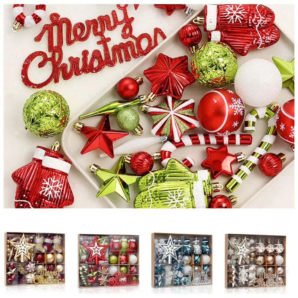 70 шт. пластиковый набор рождественских шаров со звездой на вершине елки