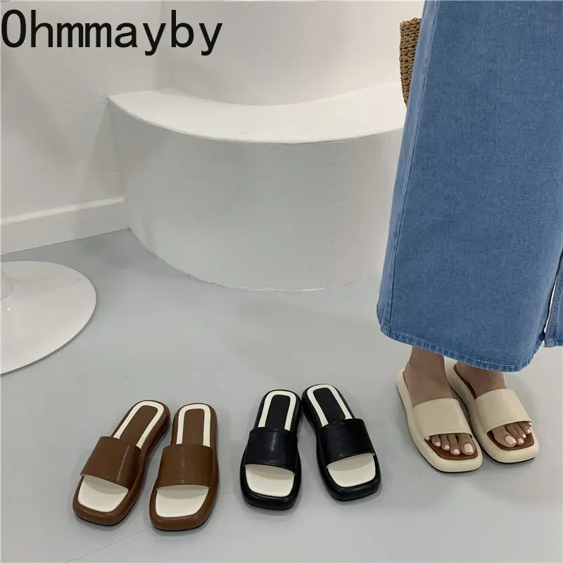 

2023 Summer Beach Slides Fashion Open Toe Women Slipper Ladies Platform Flat Casual Outdoor Vacation Sandalias Flip Flop