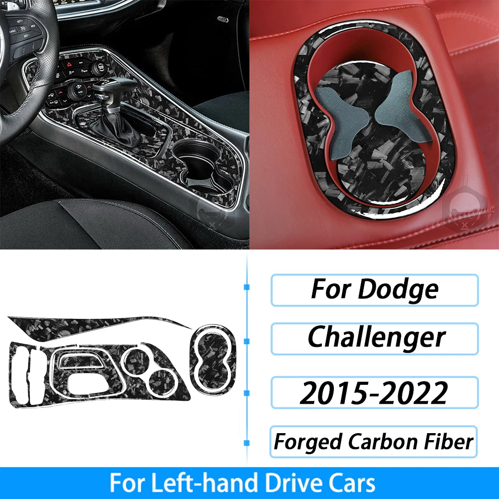 

Кованая панель переключения передач из углеродного волокна для Dodge Challenger 2015-2022, декоративная крышка, аксессуары для украшения интерьера автомобиля, наклейка