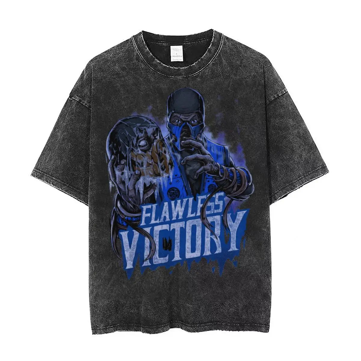 

Mortal Kombat Sub Zero Washed T Shirt Streetwear Hip Hop Casual T-Shirts Tees Tops for Men Women 100% Cotton Harajuku Printed