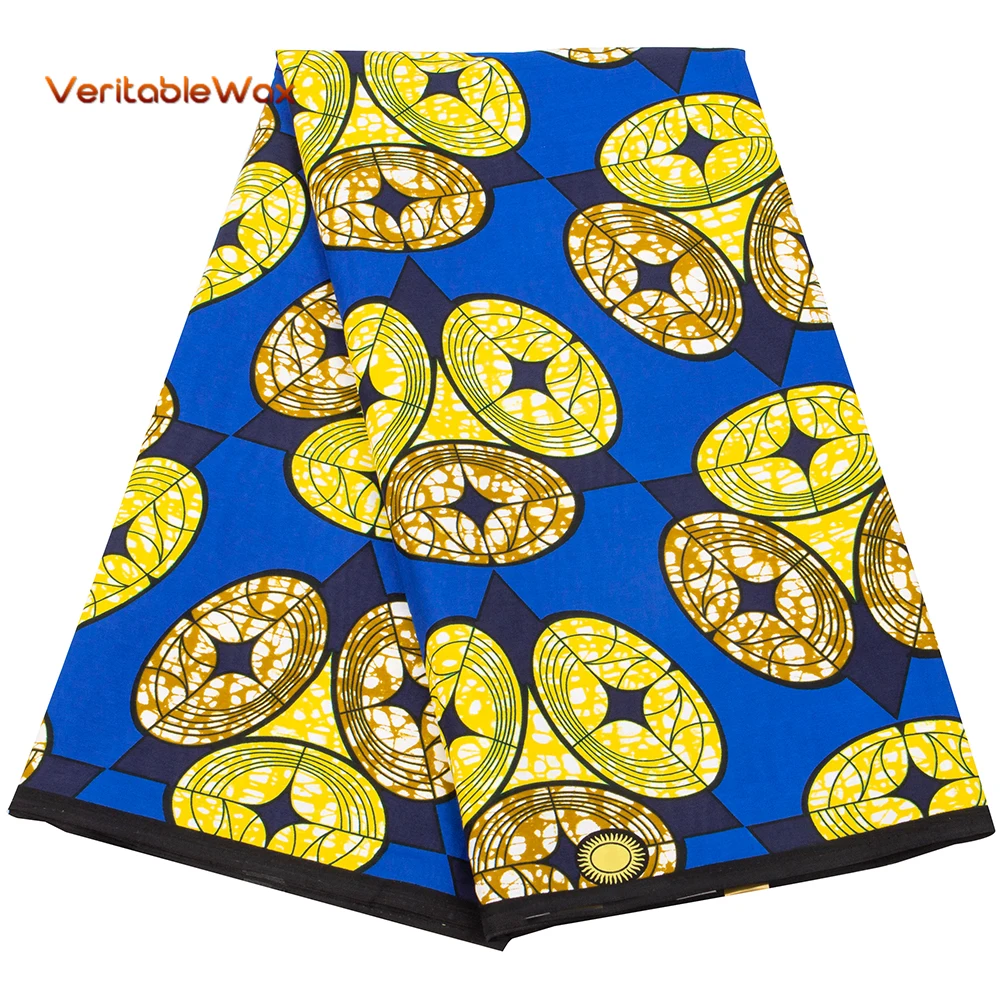 

Veritablewax 100% cotton high quality tissu 6yards Ankara African prints batik pagne real wax fabric African style 24fs1432